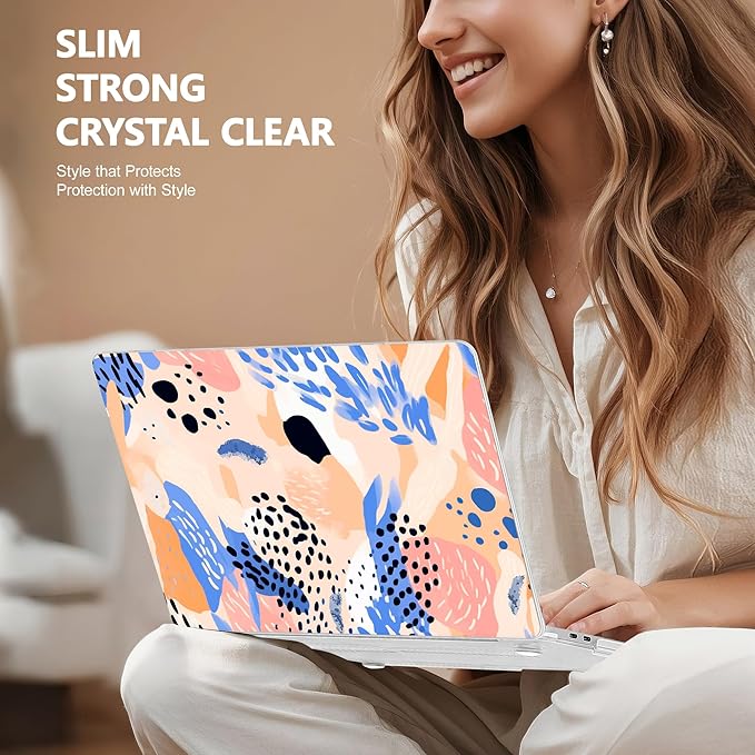 May Chen for New MacBook Pro 13 Case 2022 2020 Release (A2338 M1 M2/A2289/A2251), Plastic Crystal Hard Shell Case Cover with Keyboard Cover for MacBook Pro 13-inch Touch Bar, Bohemian Pattern