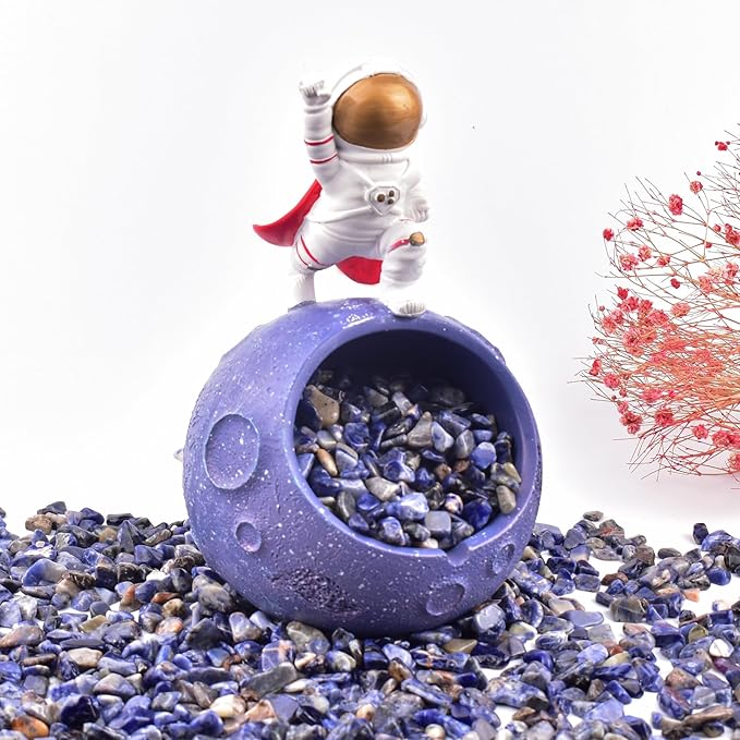 Polished Sodalite Crystal Chips 200 Pcs - 0.3" 10 oz Tumbled Stone Chips Crushed Sea Glass Stones Healing Reiki Crystal Jewelry Making Home Decoration