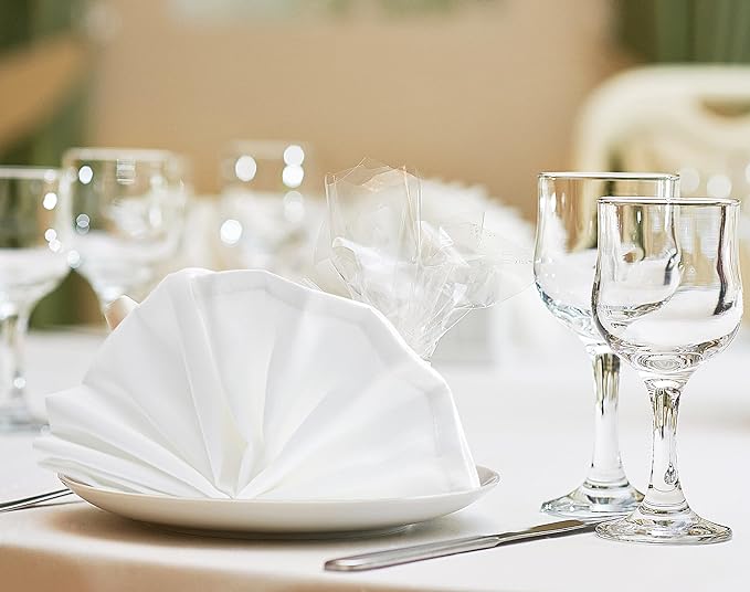 Utopia Home [288 Pack, White] Cloth Napkins 17x17 Inches, 100% Polyester Hemmed Edges, Washable and Reusable Ideal for Parties, Weddings and Dinners