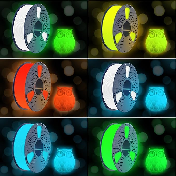 SUNLU PETG Glow in The Dark Filament, Luminous PETG 3D Printer Filament 1.75mm, High Brightness and Long Time Filament, Dimensional Accuracy +/- 0.02mm, 1kg Spool. (Glow Blue)