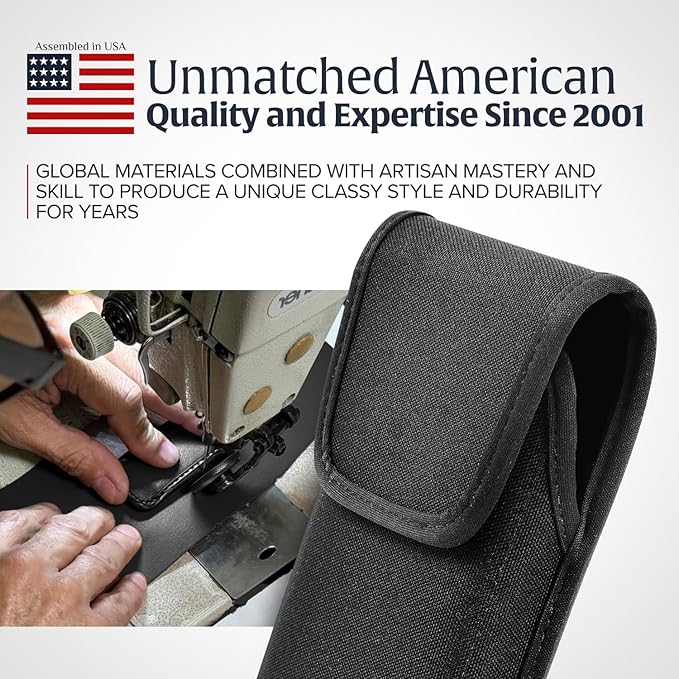Turtleback Belt Clip for iPhone 16 Pro Max, 15 Pro Max, 14 Pro Max -Small- Fits w/Slim MagSafe Style Cases, Premium Black Nylon, Vertical Belt Holder, Magnetic Closure, HD Rotating Belt Clip