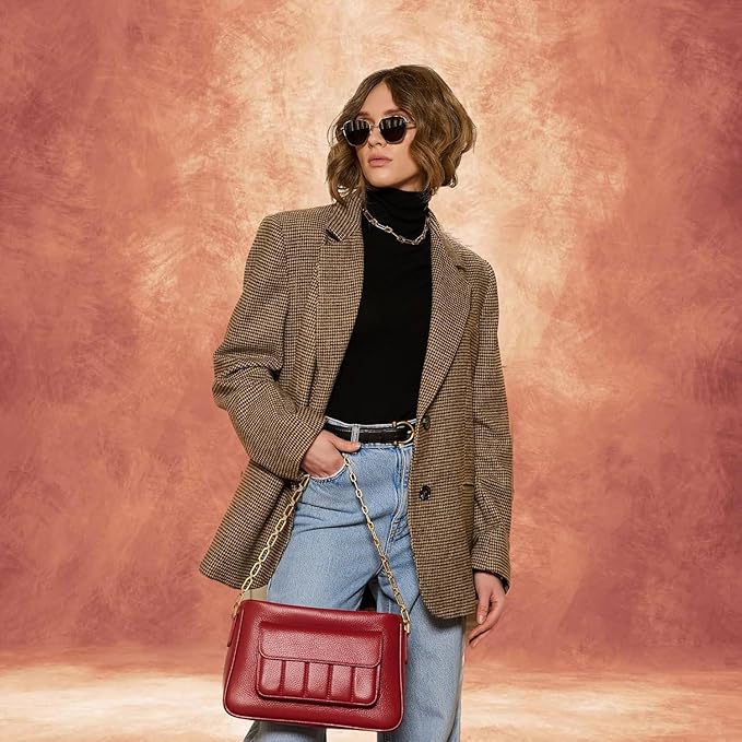 Abstract Professional Photography Backdrop for Portrait Photo Props Booth Background Photoshoot Studio with Polyester Fabric Roller Pocket on Top(6x8ft,Brick Red,No Stand)