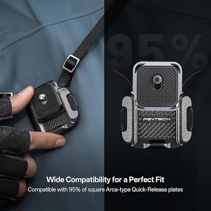 PGYTECH Camera Shoulder Strap Mount Quick Release Clamp, Aluminum Alloy QR Camera Adapter Base for Shoulder Straps Tripods Stabilizers(Only Base)