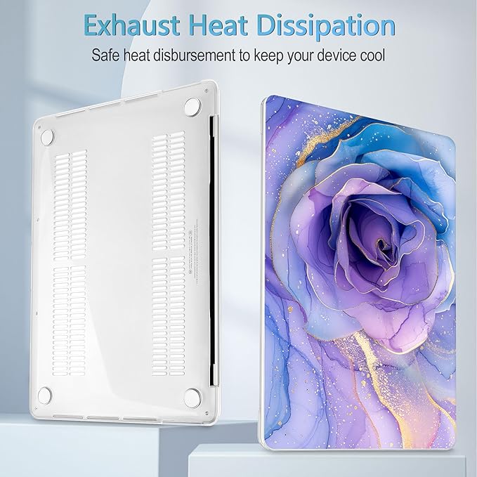 Mektron Case for MacBook Pro 16 Inch A2141 Cover 2019 Release 16" with Liquid Retina Display/Touch ID, Plastic Hard Shell with Keyboard Skin & Screen Protector & Dust Plug, Rose Marble
