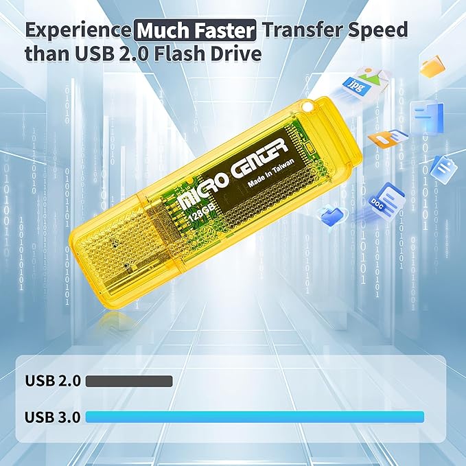INLAND Micro Center Super Speed 128GB USB 3.0/USB3.1 Gen1 Flash Drive Gum Size Memory Stick Thumb Drive Data Storage Jump Drive