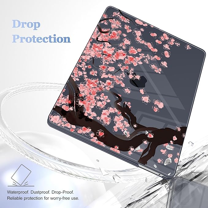 May Chen Compatible with MacBook Pro 13 inch Case 2022 2021 2020 Release Models A2338 M2 M1 A2251 A2289, Plastic Hard Shell Case + Keyboard Cover for MacBook Pro 13" with Touch Bar, Cherry Blossom