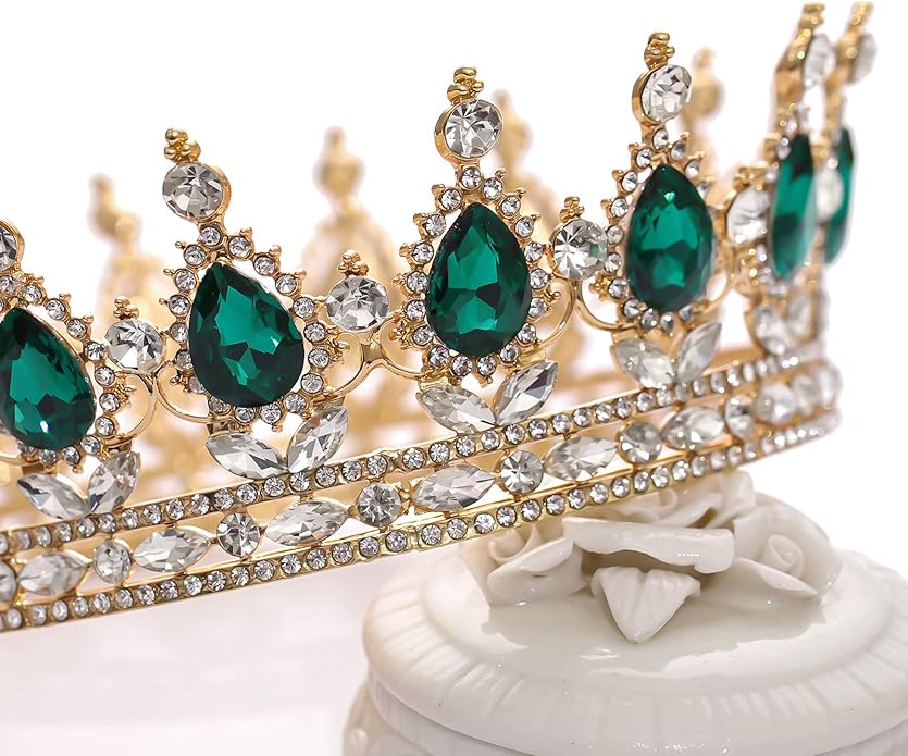 FORSEVEN Queen Crown Rhinestone Wedding Crowns and Tiaras for Women Costume Party Hair Accessories Princess Birthday Crown Crystal Bridal Crown Halloween Decorations Headband
