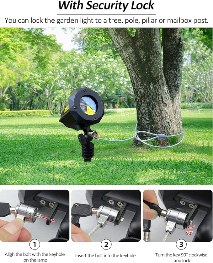 Christmas Laser Lights Star Projector Garden Firefly Lights 3 Color