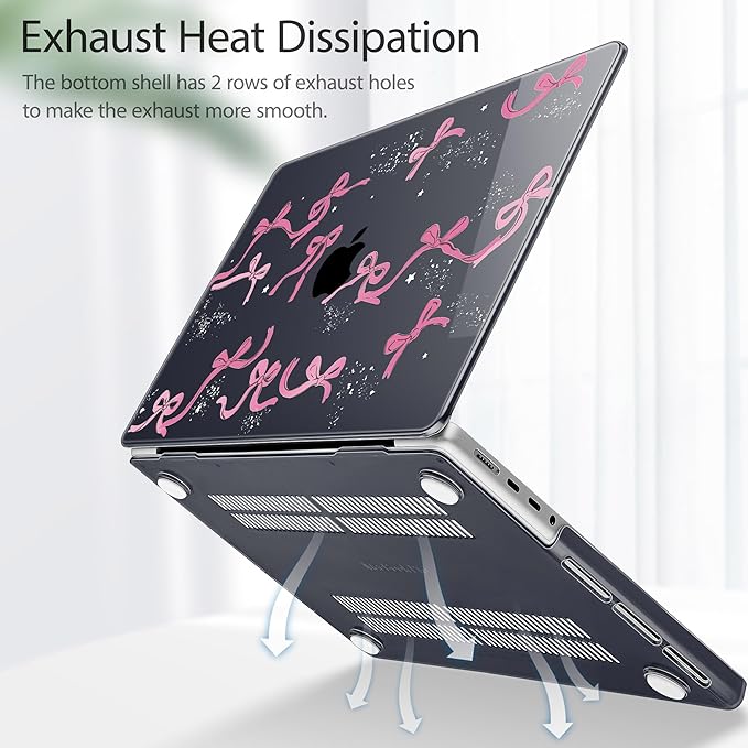 Tuiklol for MacBook Pro 14 Inch Case 2024-2021 Release M4 A3112 A3401 A3185/M3 A2918 A2992/M2 A2779/M1 A2442 Pro/Max,Hard Shell Case with Keyboard Cover & Screen Protector for Touch ID,Bow-2