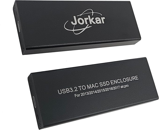 External SSD Enclosure for MacBook Air/Pro 12+16 PIN SSD, Hard Drive Reader for A1466 A1465 A1502 A1398 SSD mid 2013-2017, Portable Mac SSD to USB-C 3.2 Adapter Case (No SSD)