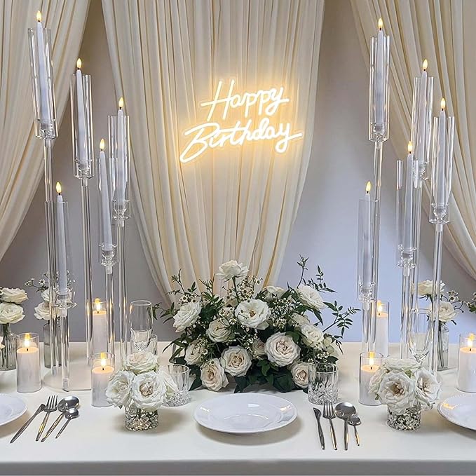 35inch 1pc Acrylic Candelabra Centerpieces for Tables 5 Arms Wedding centerpieces for Decorations