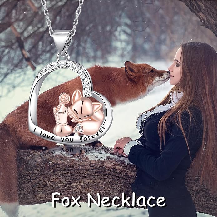 Animal Necklace Cat/Fox/Otter/Sloth/Cow/Highland Cow/Koala Necklace Cute Animal Jewelry Gifts for Women