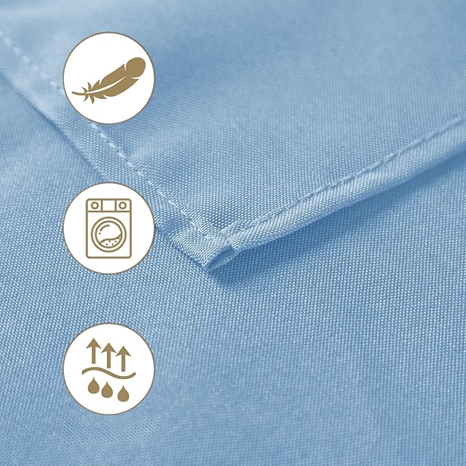 50pcs Polyester Cloth Napkins - 20 x 20 inch Blue Mist Dinner Washable Napkins with Hemmed Edges for Restaurant/Wedding/Hotel(50,Blue Mist)