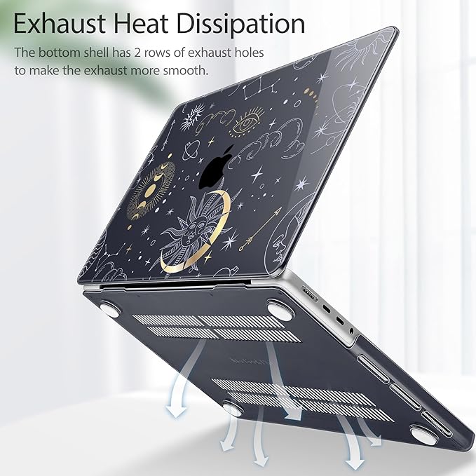 Tuiklol for M4 MacBook Pro 14 Inch Case 2024-2021 Release A3112 A3401 A3185/M3 A2918 A2992/M2 A2779/M1 A2442 Pro/Max Chip,Hard Shell Case with Screen Protector for Touch ID, Magic