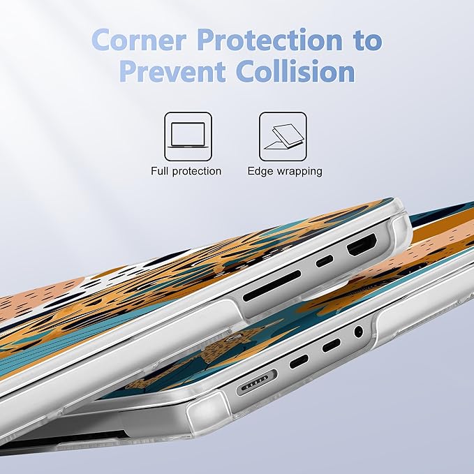 for MacBook Pro 16 inch Case 2021 2022 2023 2024 Release A3186 A3403 M4 A2991 M3 A2780 M2 A2485 M1 Pro/Max, Hard Shell Case with Screen Protector & Keyboard Cover, Leopards