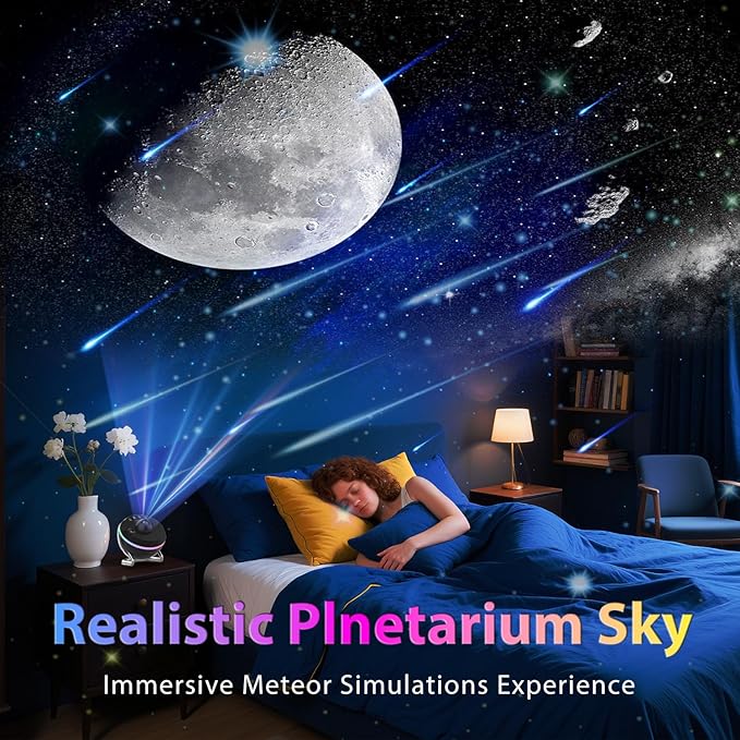 DAYBETTER Galaxy Projector for Bedroom, 4k HD 13 in 1 Star Projector Galaxy Light, Star Night Light Projector with Meteor, Planetarium Projector for Kids Bedroom Birthday Christmas Gift (Dark Black)