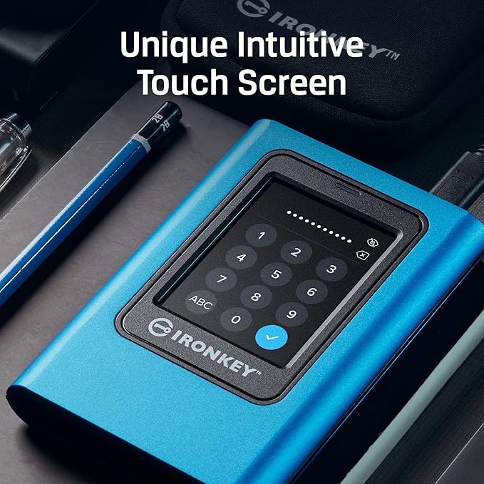 Kingston IronKey Vault Privacy 80 960GB External SSD | FIPS 197 | XTS-AES 256GB Encrypted | Touch Screen PIN | Secure Data Protection | IKVP80ES/960G