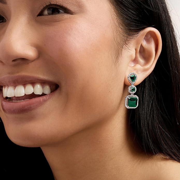 Ross-Simons Pair of Gemstone Drop Earrings in Sterling Silver