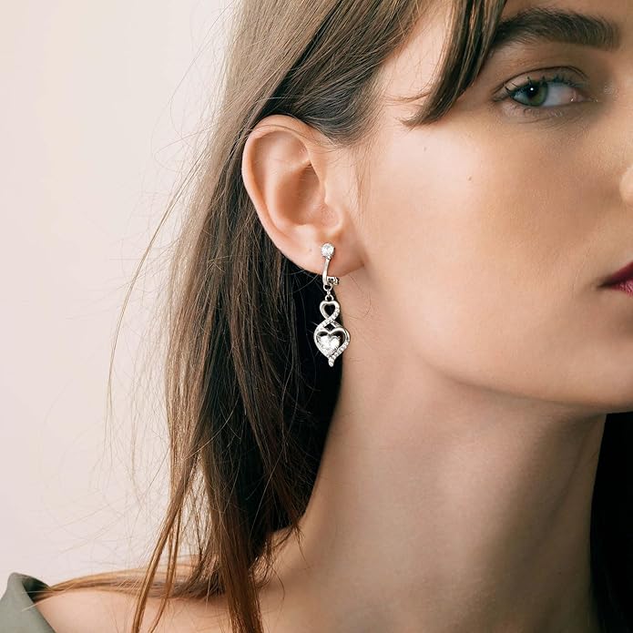 Clip On Earrings Sliver Dangle Earrings for Women Trendy Hanging Drop Earing Hypoallergenic Clip On Earring Birthday Gifts for Women Jewelry