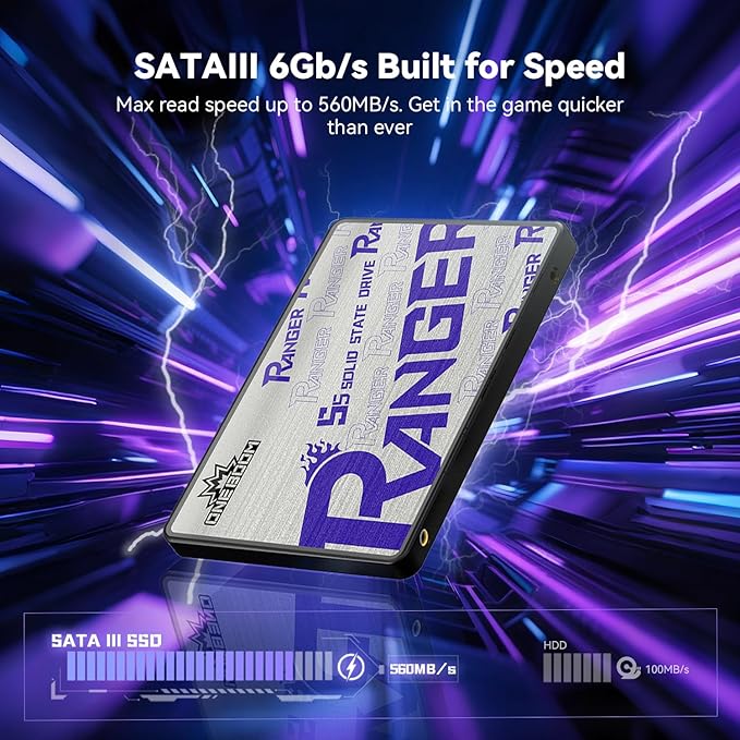 KingSpec OneBoom 512GB SSD 2.5 Inch SATA III Internal Solid State Drive, 550MB/s Read, 3D NAND Flash, SATA3 6Gb/s, for PC Laptop PS4 Upgrade