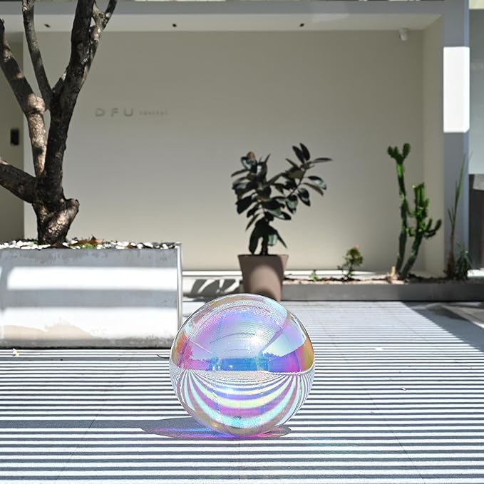 Yescom 20" Inflatable Mirror Ball Giant Iridescent Reusable Hanging Large Disco Balloon Decoration for Party Wedding Event Concerts Stage Decor