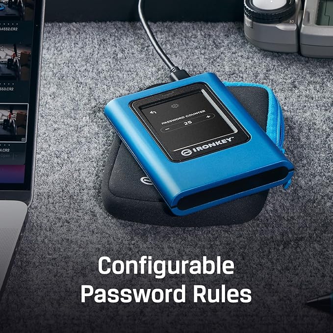 Kingston IronKey Vault Privacy 80 3.8TB External SSD | FIPS 197 | XTS-AES 256GB Encrypted | Touch Screen PIN | Secure Data Protection | IKVP80ES/3840G