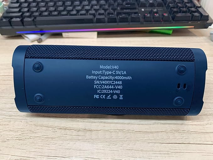 Vanzon Bluetooth Speakers V40 Portable Wireless Speaker V5.0 with 24W Loud Stereo Sound, TWS, 24H Playtime & IPX7 Waterproof, Suitable for Travel, Home&Outdoors - Blue (HIJ)