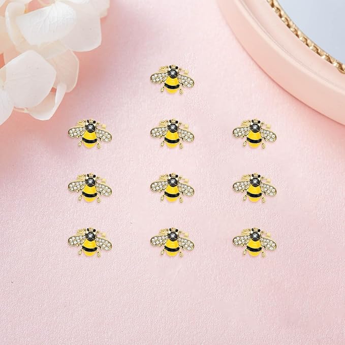 10 Pack Rhinestone Bee Brooches Pins Set Cute Enamel Crystal Animal Lapel Pin Brooch Badges Jewelry Set for Women Clothing Bags Backpacks Hat