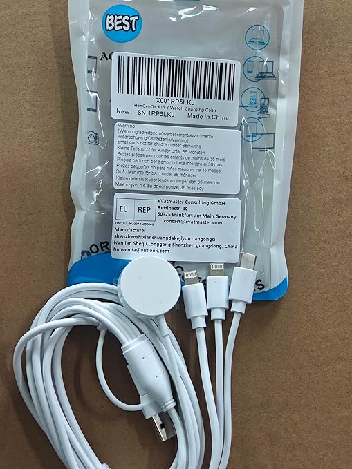 4 in 2 Apple Watch Charger, USB C Apple Watch Charger Cable for Apple Watch/iPhone, Watch Magnetic Charging Cord for iWatch Series SE/8/7/6/5/4/3/2 - Wireless Travel Watch Charger AirPods&iPad-6FT