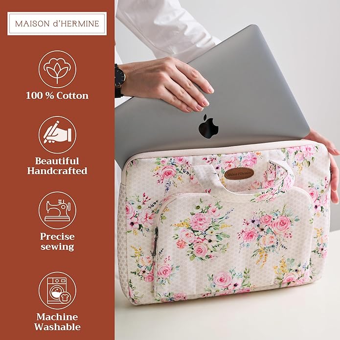 Maison d'Hermine Laptop bag with front pocket Stain and water repellent Cotton canvas