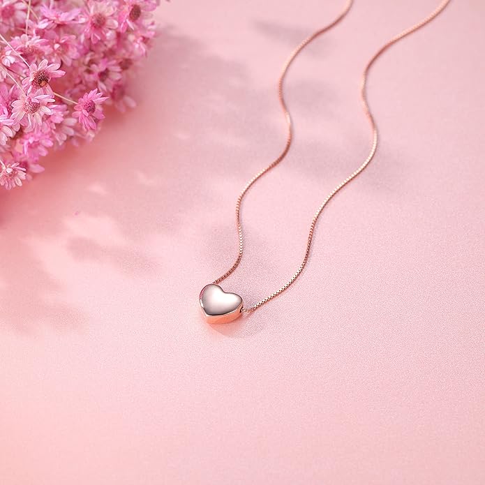 SLUYNZ Genuine 925 Sterling Silver Tiny Love Heart Pendant Necklace for Women Simple Sweet Heart Choker Necklace