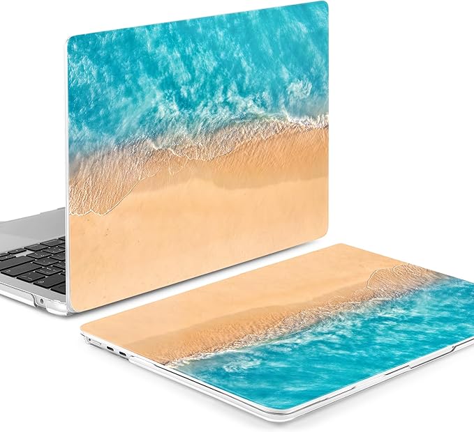 Batianda Premium Case for New MacBook Air 15 inch 2025 M4 2024 2023 with M3 M2 Chip Model A3114 A2941, Designed Protective Plastic Hardshell & Keyboard Cover & Screen Protector, Beach