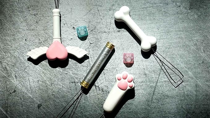 FKZ Keycap Puller,Custom Mechanical Keyboard Keycap Removal Tool for Cherry MX, Outemu, Kailh Switches - QWERTY USB-C Keyboard DIY Accessory (Bone)