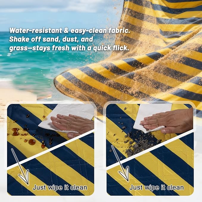 Picnic Blanket 80"x80" – Extra Large Waterproof Outdoor Blanket for Beach, Park, Grass, Lawn, Camping, Sandproof Mat, Foldable & Portable, Ideal Wedding Registry & Family Travel Accessory