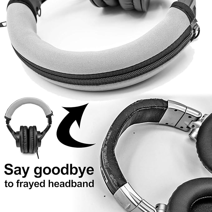 Replacement Headband Cover Compatible ATH M50X M50 M40X M40 M30X M20X Headphones (Silver)