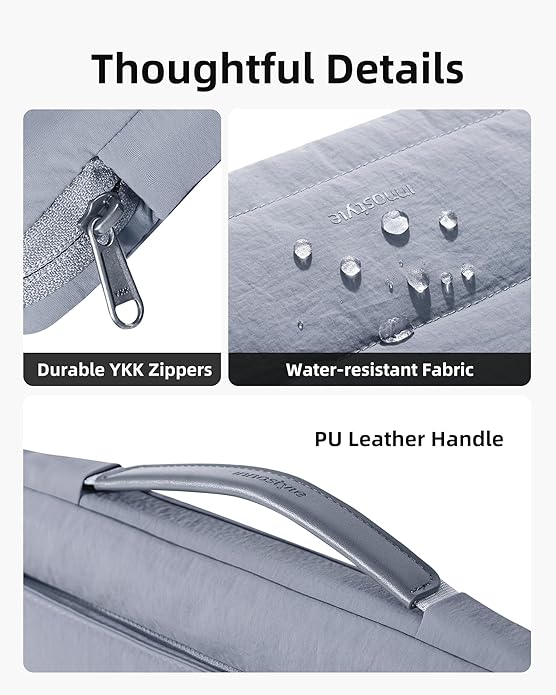 Laptop Case, Sleeve with Handle 360° Protectivie Puffy Laptop Sleeve Compatible with MacBook, Dell, HP