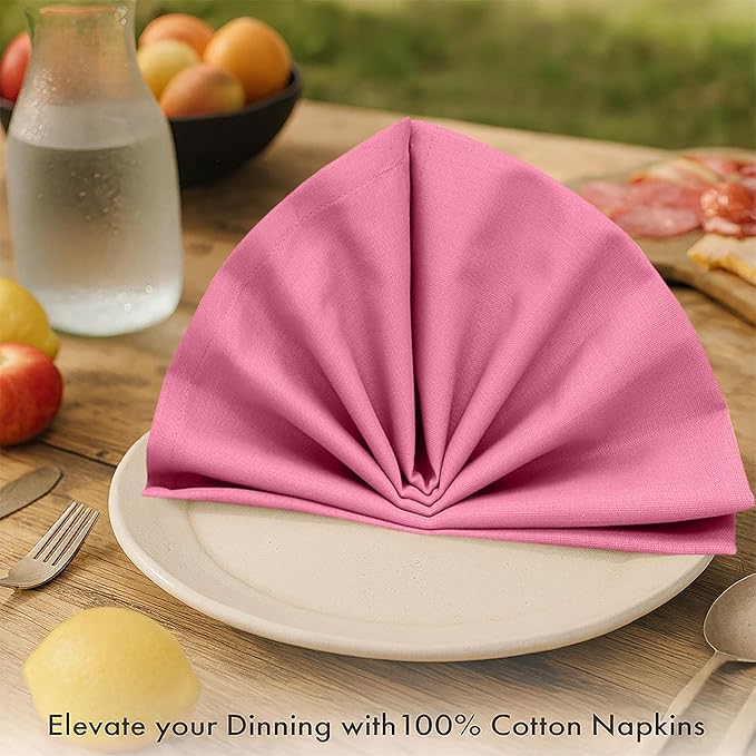 Ruvanti Premium Cloth Napkins Set of 12, 18x18 Inches, 100% Cotton, Washable, Soft & Absorbent, Perfect for Wedding, Christmas, ‎Thanksgiving Dinners - Multi Colors