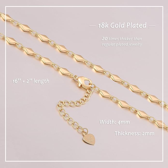 Aobei Pearl 18K Gold Plated Paperclip Chain Choker Satellite Chain Freshwater Cultured Biwa Pearl Pendant Necklace Dainty Jewelry for Women
