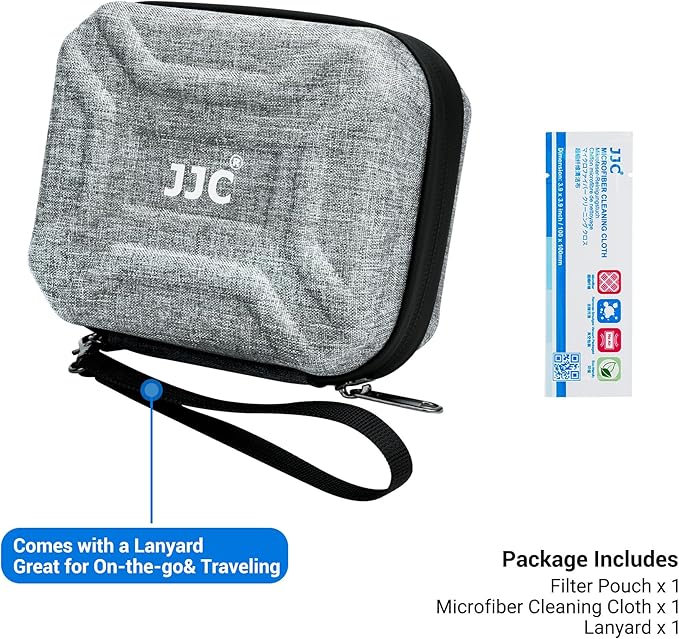 JJC Durable Lens Filter Pouch Case for 10 Circular Filters Up to 95mm 82mm, Dustproof & Water-Resistant Camera Lens Filter Storage Wallet for ND UV CPL Filter