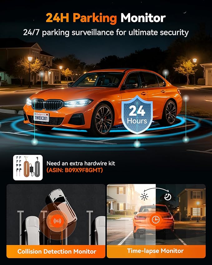 WOLFBOX X3 2.5K 1440P 60FPS Dash Camera, STARVIS 2 IMX675 with ADAS, 1440P+1080P Dual Dashcam Front and Rear Camera with Built-in 5.8GHz WiFi & GPS, 64GB Card, Touch Screen, G-Sensor, Loop Recording