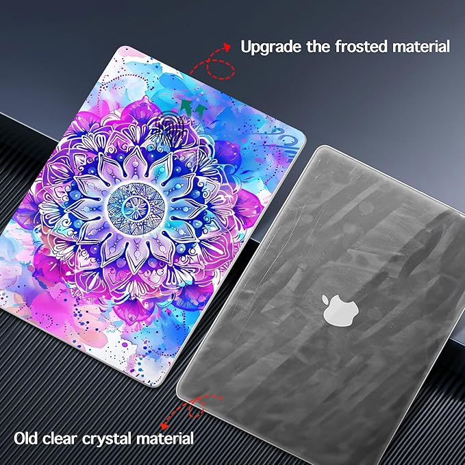 for MacBook Pro 16 inch Case 2021 2022 2023 2024 Release A3186 A3403 M4 A2991 M3 A2780 M2 A2485 M1 Pro/Max, Hard Shell Case with Screen Protector & Keyboard Cover, Mandala