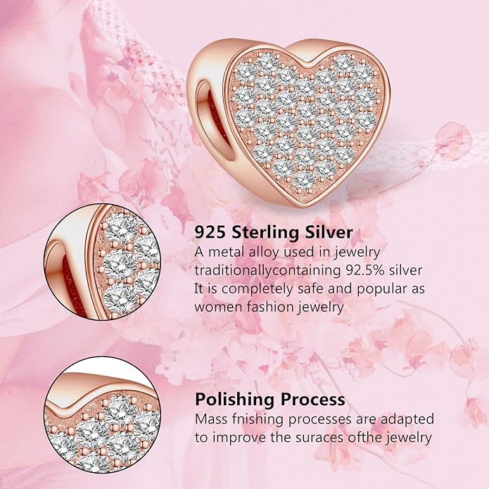 Annmors Personalized Photo Charm for Bracelet Necklaces,925 Sterling Silver Charm Love Heart Shaped Engraved Customize Picture Gift for Birthday Mother's Day Christmas,Bead Charms Jewelry for Women