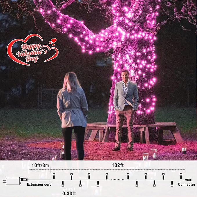 Christmas Lights Indoor, 132FT 400 LED Outdoor String Lights with 8 Modes Waterproof, Plug in Fairy Twinkle Lights Clear Wire for Home Patio House Xmas Wedding Decorations