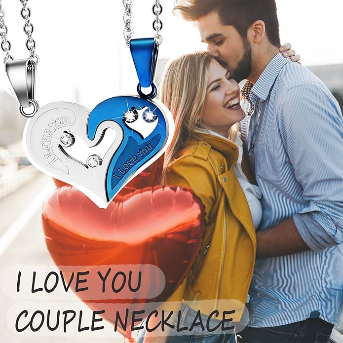 Couple Heart Or Cat BFF Best Friend for Girls Puzzle Friendship Pendant Necklaces,316L Stainless Steel