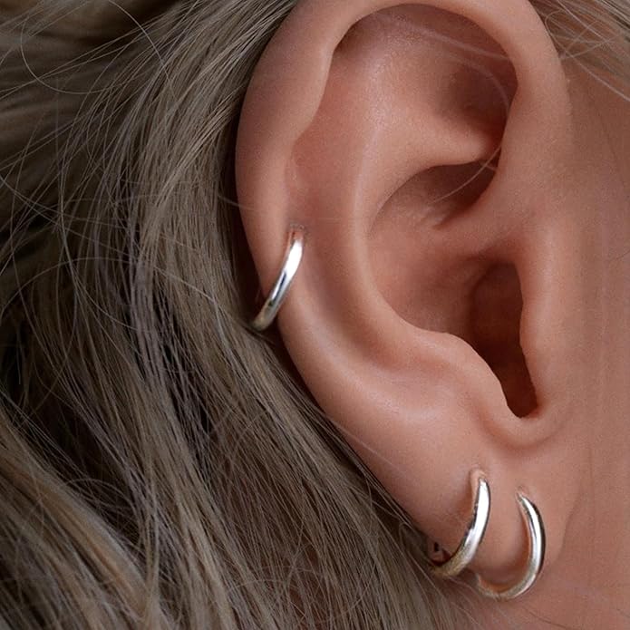 Small Gold Huggie Hoop Earrings Set for Women Men Hypoallergenic 14K Plated Stack Cartilage Earrings, Multiple Piercing Lightweight Mini Thin Cute Dainty Trendy Jewelry Set Christmas Gifts for Women