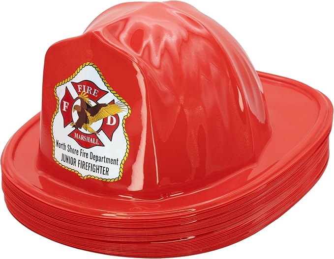 Kenco Kids Customizable Plastic Firefighter Hats -Choose your style, add your name or department