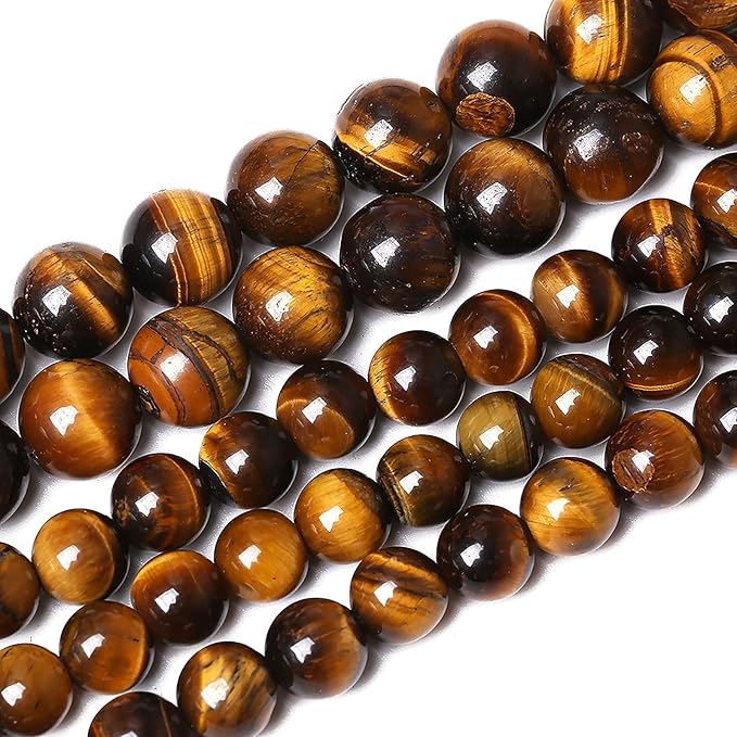 4MM 90PCS Natural Yellow Tiger Eye Stone Beads Semi Gemstone Round Loose Beads for Jewelry Making 15" DIY Bracelet Necklace Earrings (Yellow Tiger Eye Stone, 4mm)