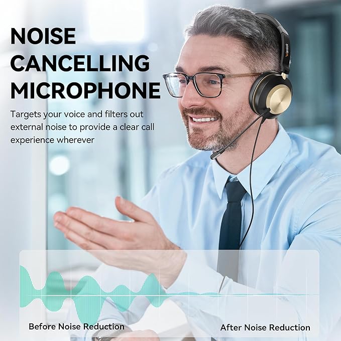 Wantek USB Headset with Microphone, Type-c/USB/3.5mm Jack 3-in-1 PC Headsets, Single Ear (Monaural) Headsets with Noise Cancelling and Volume Control for Call Centers, Skype, Zoom, Office,Business