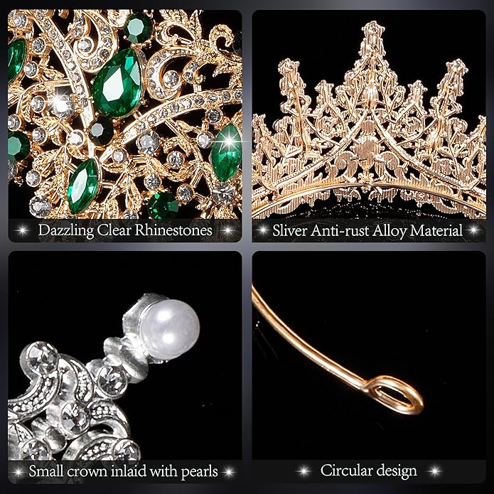Crowns for Women - Tiaras for Women Crystal Queen Crown for Birthday Costume Party Celebration