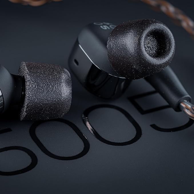Comply 500 Core Series | Memory Foam Replacement IEM Ear Tips for KZ, Moondrop, FiiO Sennheiser & More | Superior Noise Isolation, Ultimate Comfort, Secure Fit | Oval, Black (S/M/L) (3 Pairs)